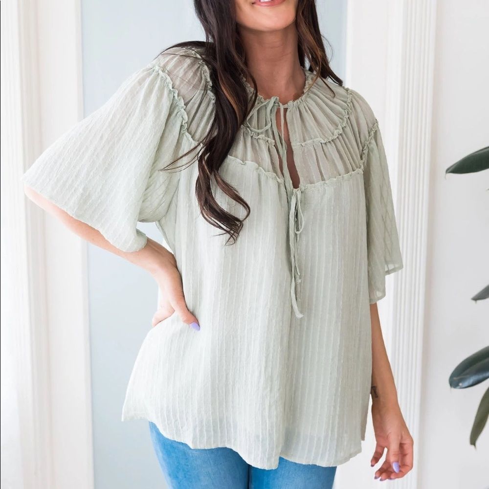 Neesees Dresses Sage Blouse Medium